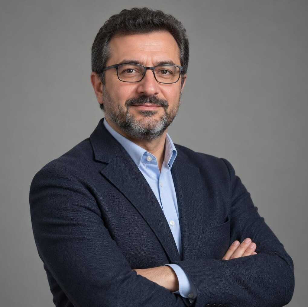 Turkish male broadcast editor smiling